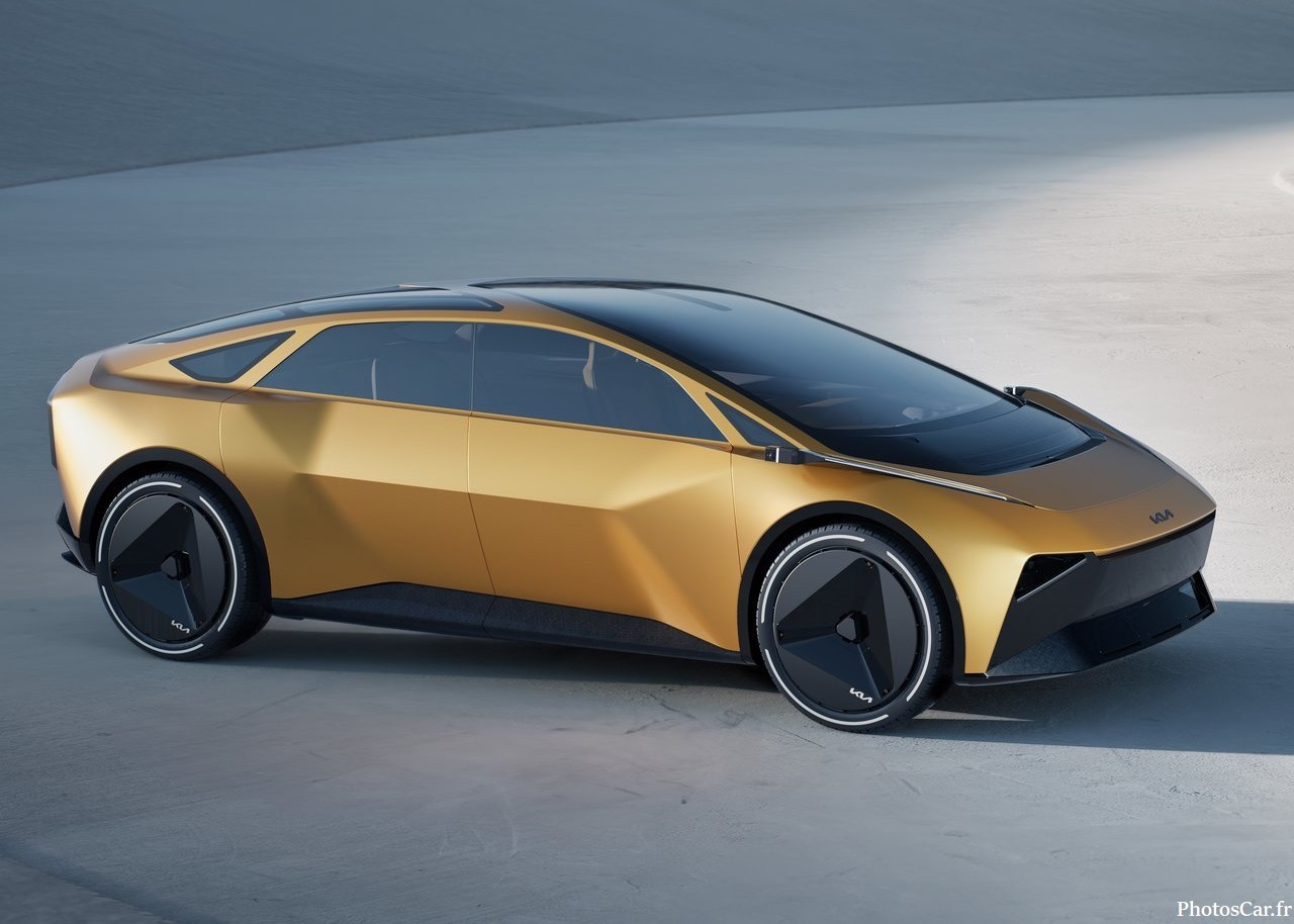 Silhouette aérodynamique du concept-car électrique Kia Vision